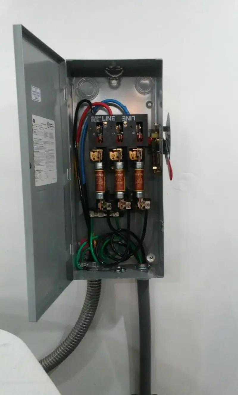 Three-phase disconnect switch installed for Electrical Wiring & Rewiring in Moose Lake